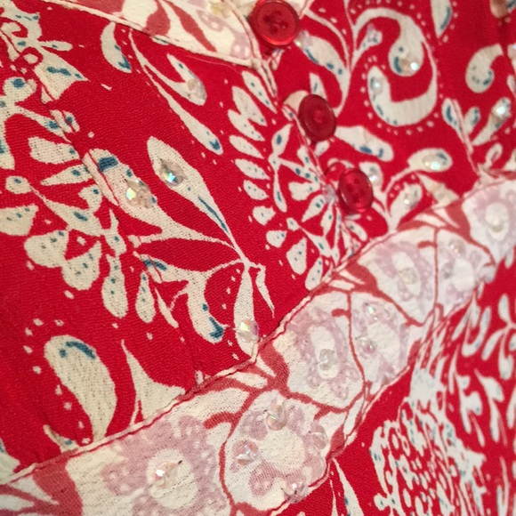 Strappy red and sequined camisole top - Picture 5 of 6